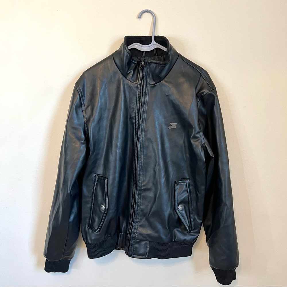 MEN’s A Collezioni Collection Large Black Leather Jacket